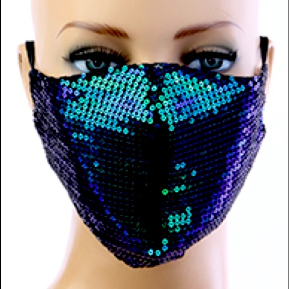Green Sequins Mask